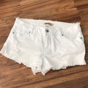 Blue space white jean shorts size 11